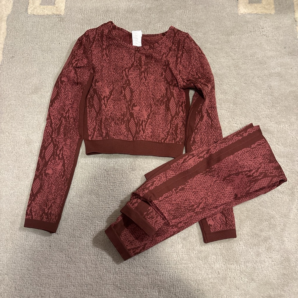 Fabletics Red Snake Print Leggings Set